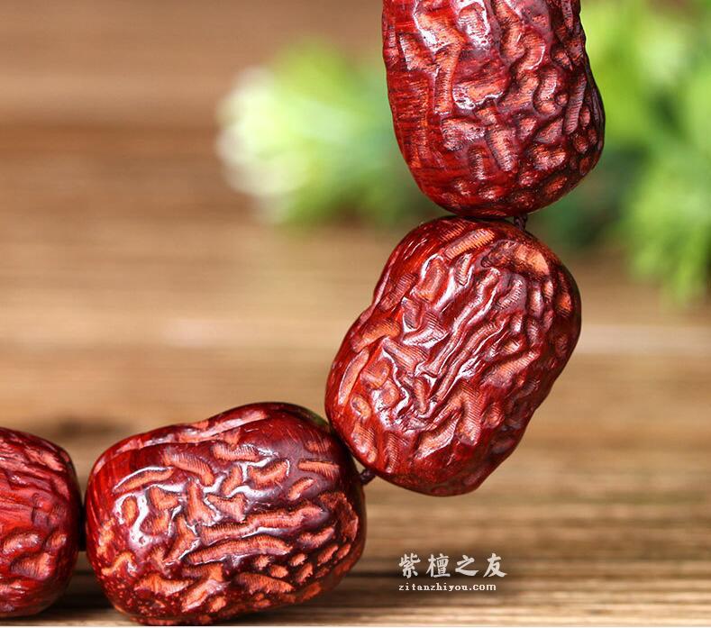 小叶紫檀红枣珠手串 23mm 老料高密度-4