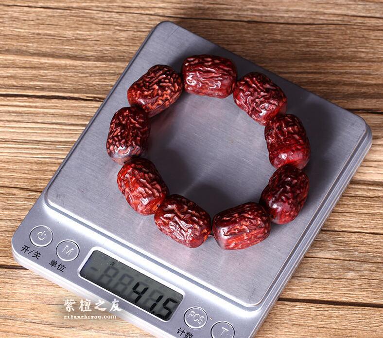 小叶紫檀红枣珠手串 23mm 老料高密度-7