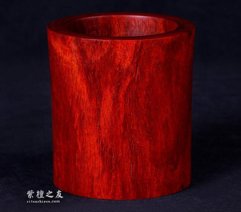 印度小叶紫檀 满金星笔筒-2