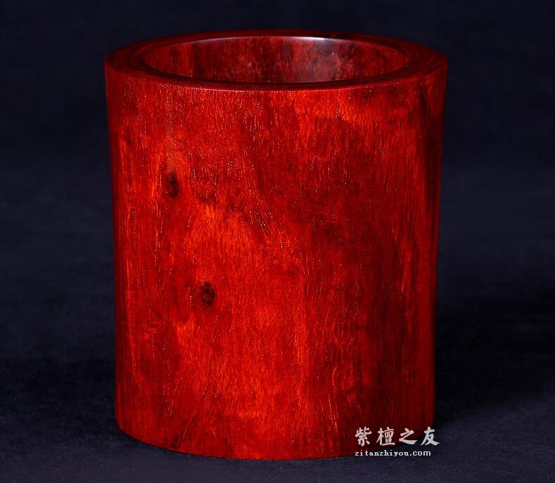 印度小叶紫檀 满金星笔筒-3