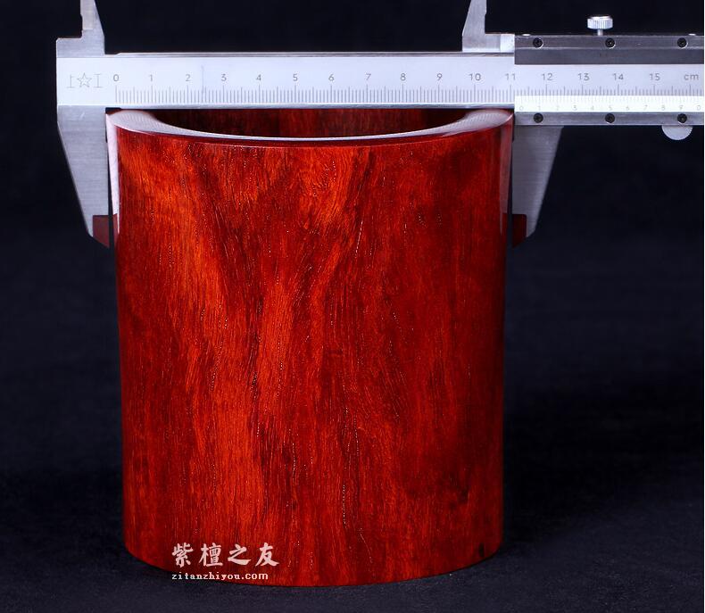 印度小叶紫檀 满金星笔筒-6