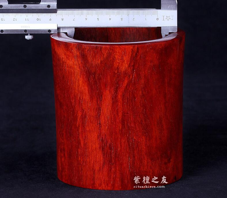 印度小叶紫檀 满金星笔筒-7