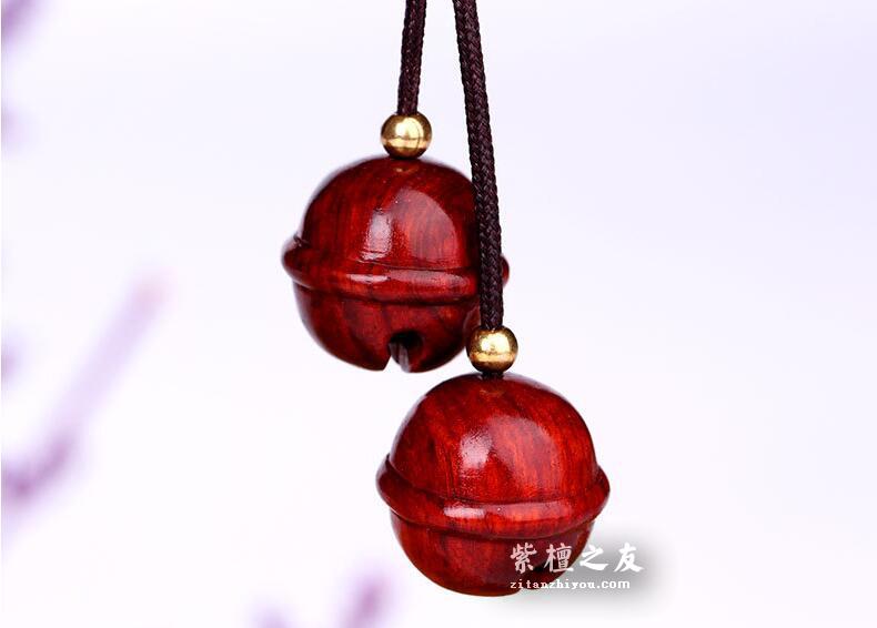 印度小叶紫檀铃铛挂件 手机钥匙饰品 时尚男女包包挂件-5