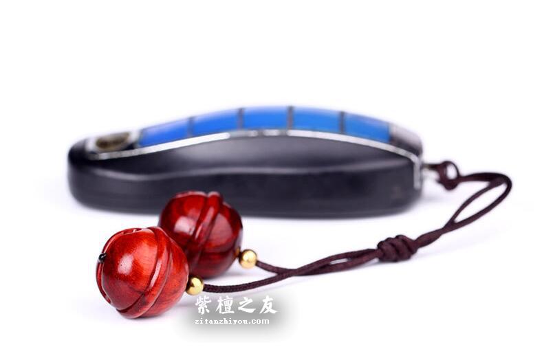 印度小叶紫檀铃铛挂件 手机钥匙饰品 时尚男女包包挂件-2
