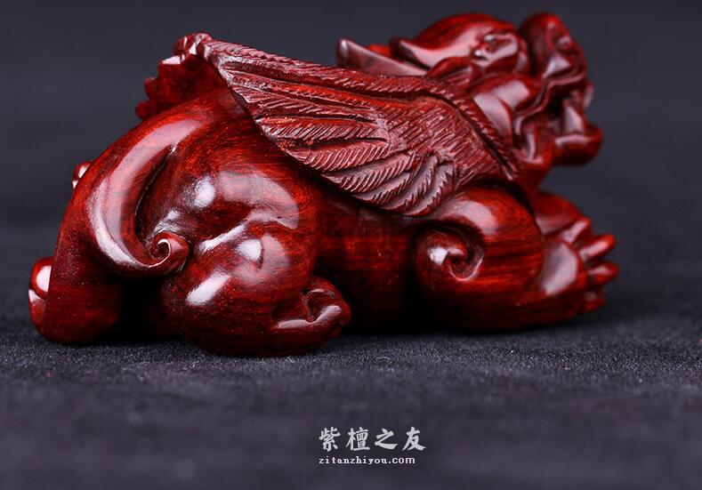 小叶紫檀飞天貔貅手把件-9