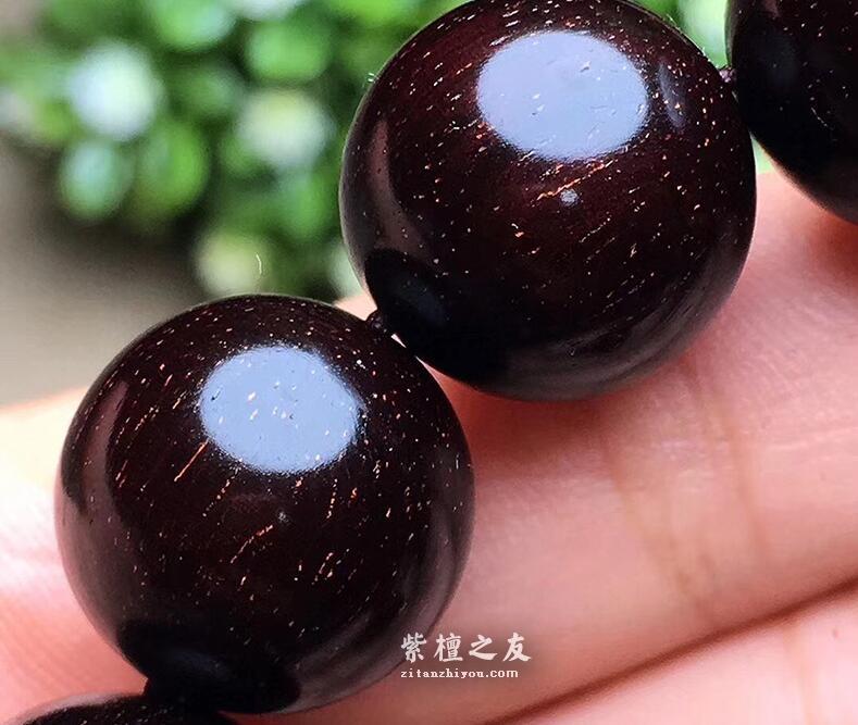 小叶紫檀无棕眼金星15mm佛珠手串 老料盘玩级-3
