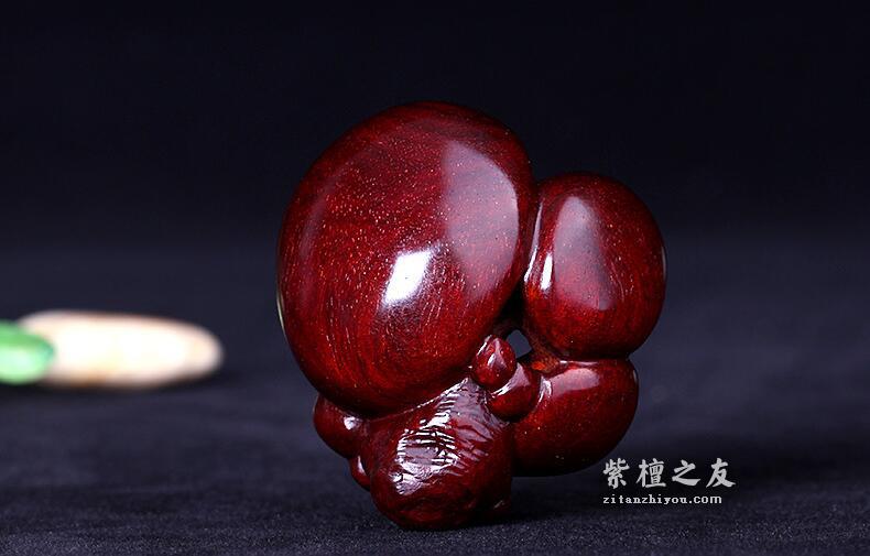 小叶紫檀蘑菇手把件 老料高密度-3