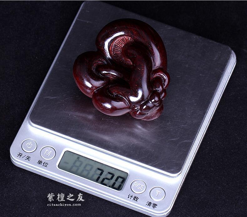 小叶紫檀蘑菇手把件 老料高密度-8