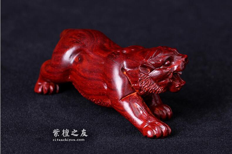印度小叶紫檀老虎摆件 纯手工雕刻 老料高油-3