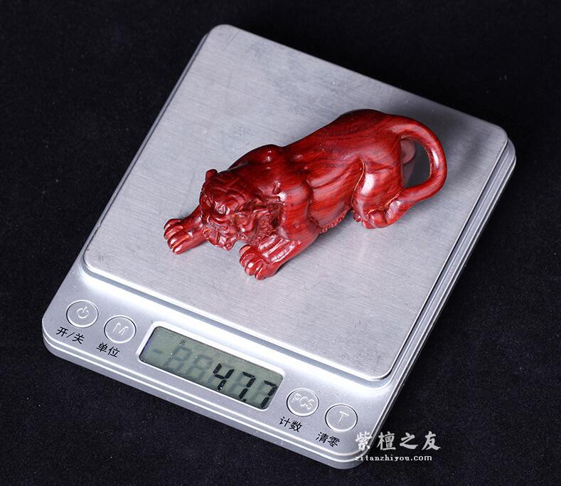 印度小叶紫檀老虎摆件 纯手工雕刻 老料高油-8