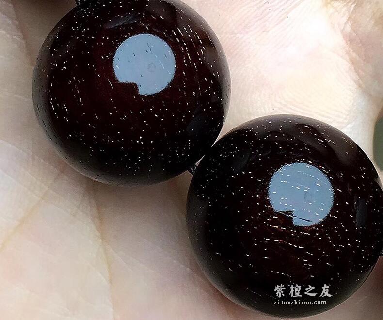 小叶紫檀满金星2.0男士佛珠手串 野生林手工老料-3