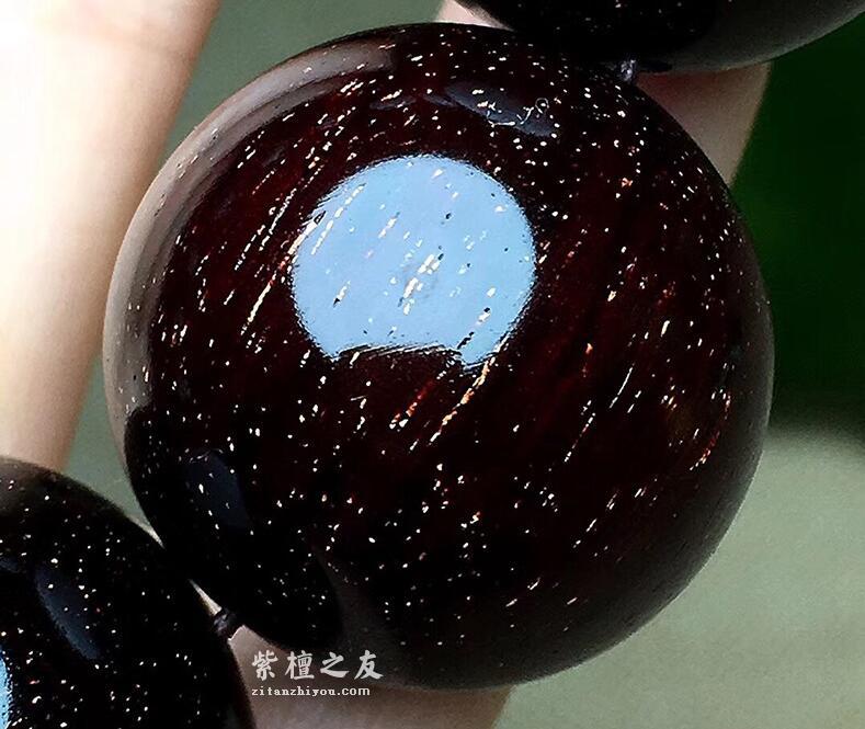 小叶紫檀满金星2.0男士佛珠手串 野生林手工老料-5
