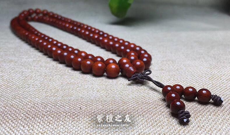 印度小叶紫檀108颗 8mm男女款佛珠手串带金星 4.5星材质-2