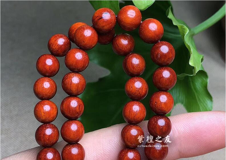 印度小叶紫檀108颗 8mm男女款佛珠手串带金星 4.5星材质-4
