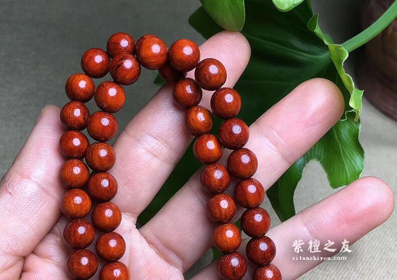 印度小叶紫檀108颗 8mm男女款佛珠手串带金星 4.5星材质-5