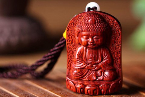 小叶紫檀小萌佛 文玩手把件