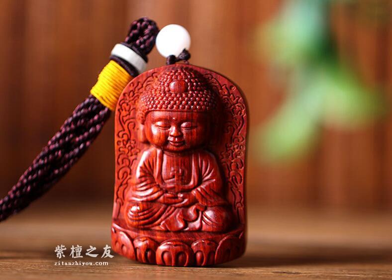 小叶紫檀小萌佛 文玩手把件-4