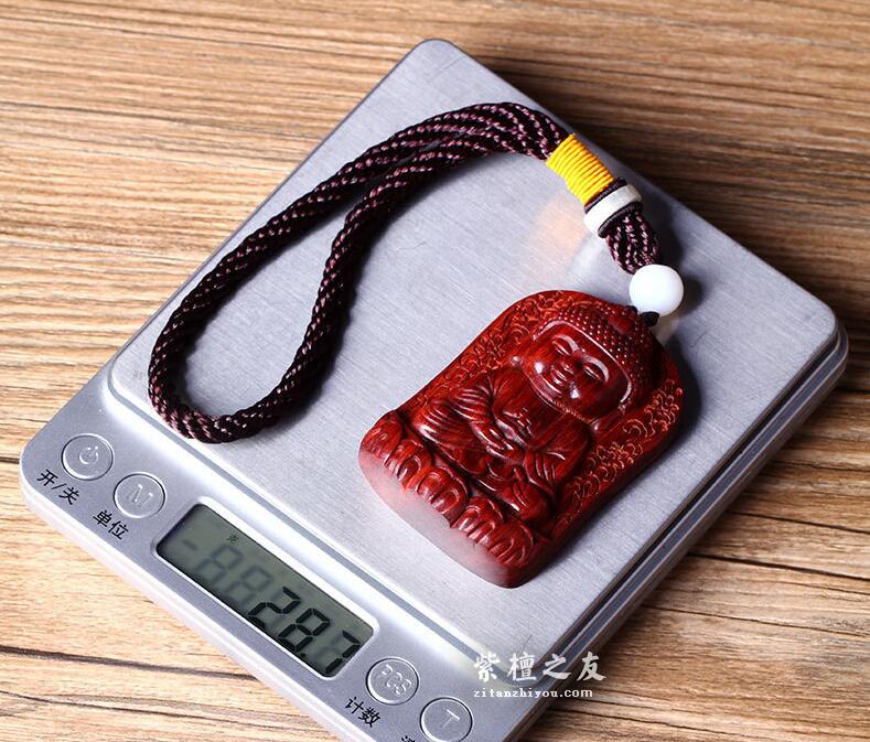 小叶紫檀小萌佛 文玩手把件-5