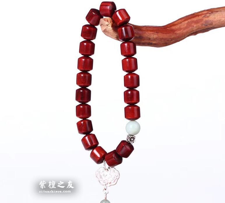 小叶紫檀【似荷莲】女士8mm桶珠手串 老料-5
