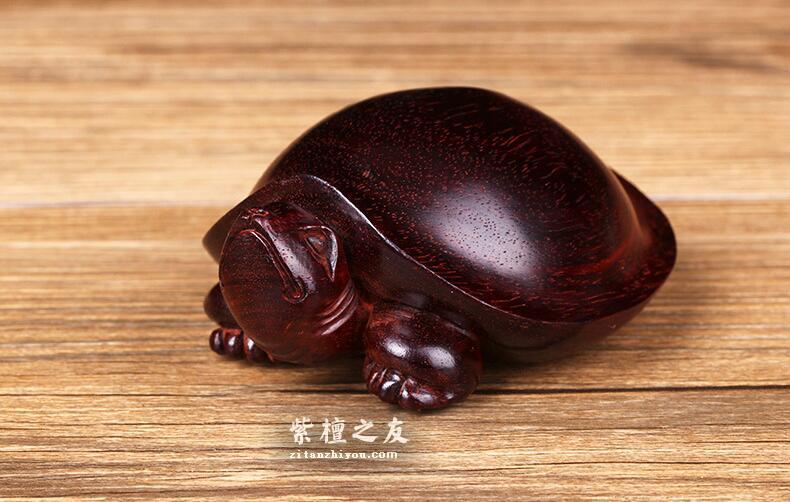 印度小叶紫檀乌龟摆件 纯手工雕刻 老料高油-5