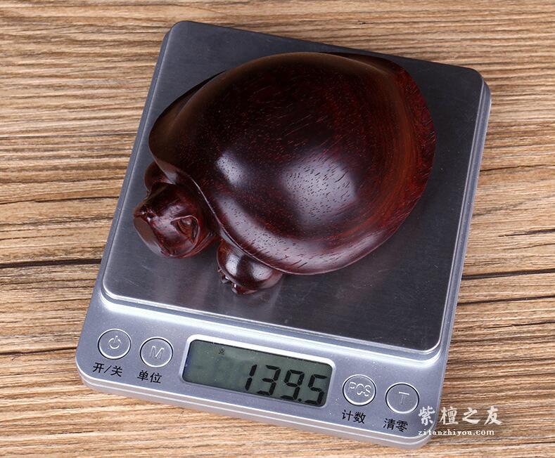 印度小叶紫檀乌龟摆件 纯手工雕刻 老料高油-6