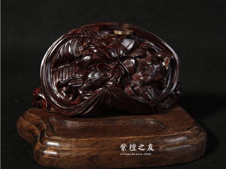 正宗印度小叶紫檀出水芙蓉倒流香-1
