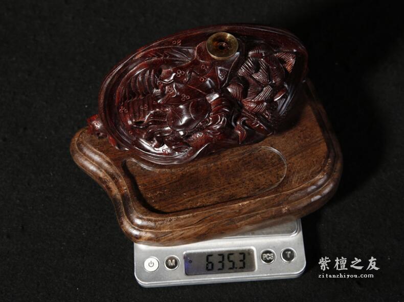 正宗印度小叶紫檀出水芙蓉倒流香-9