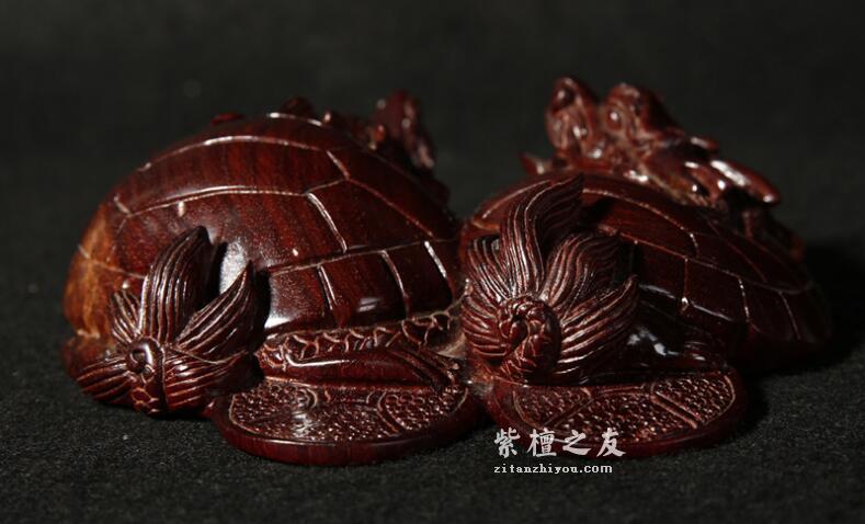 正宗印度小叶紫檀纯手工雕刻摆件龙归双龙高油性密度老料-2