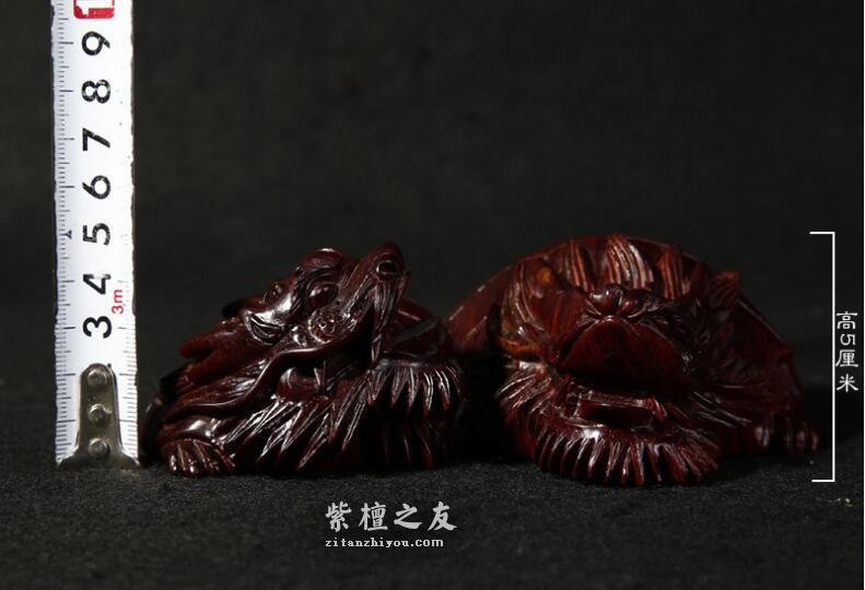 正宗印度小叶紫檀纯手工雕刻摆件龙归双龙高油性密度老料-10
