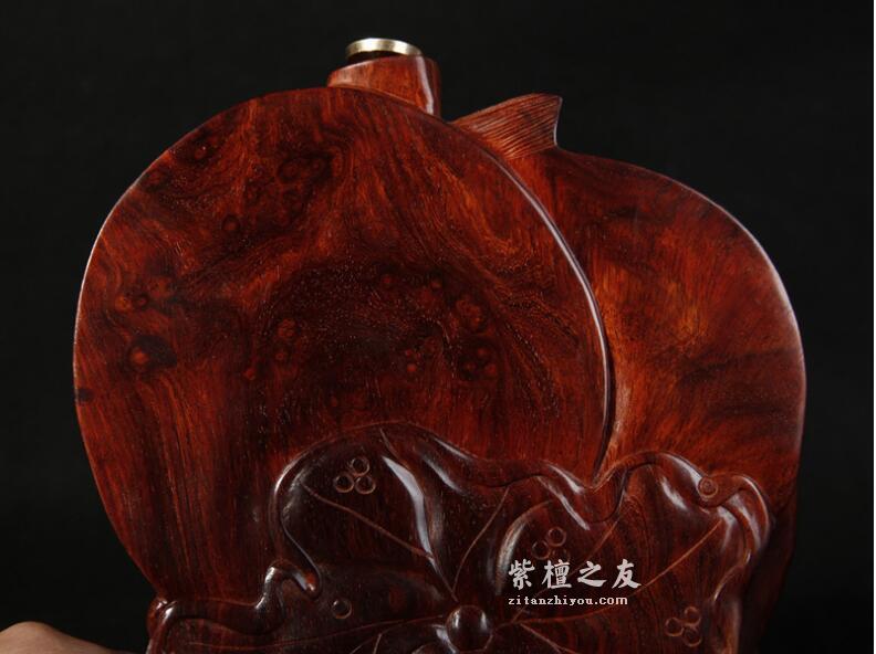 正宗印度小叶紫檀瘤疤倒流香纯手工雕刻摆件水龙吐珠树头老料-3