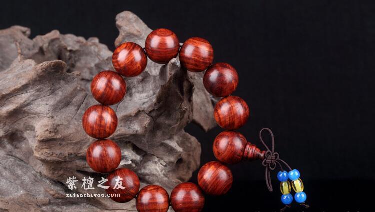 正宗印度老料小叶紫檀水波纹略带金星佛珠少棕眼高密度1.8手串-7