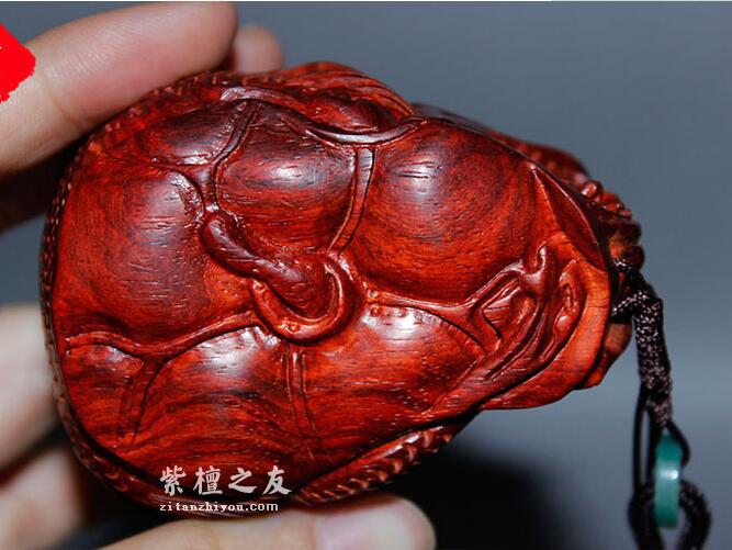 小叶紫檀龙鱼挂饰挂件 手把件6.8*4.5 精美雕刻-6
