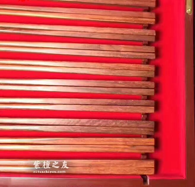 印度小叶紫檀木筷 实木礼盒装10双实木筷子红木家居礼品-2