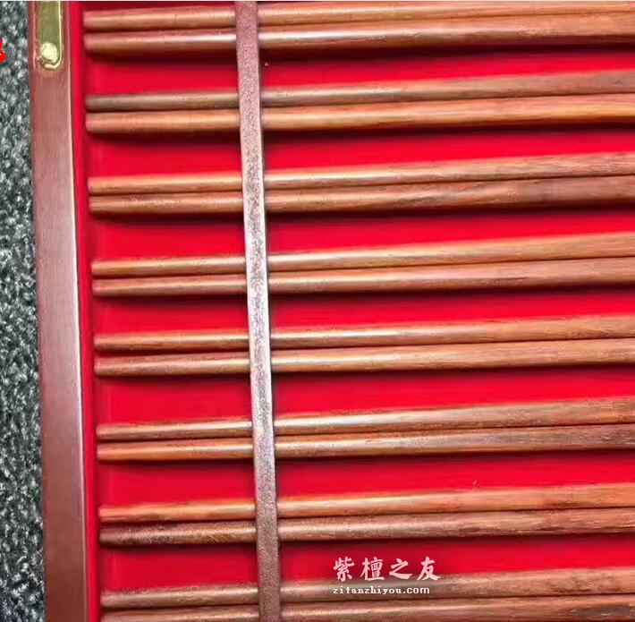印度小叶紫檀木筷 实木礼盒装10双实木筷子红木家居礼品-3