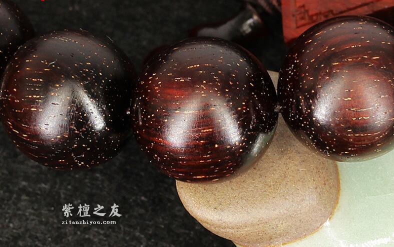 保真印度小叶紫檀1.5小满星手串 高油性老料佛珠檀情金星手饰礼品-4