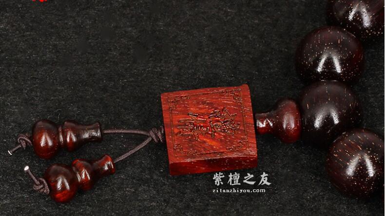 保真印度小叶紫檀1.5小满星手串 高油性老料佛珠檀情金星手饰礼品-5