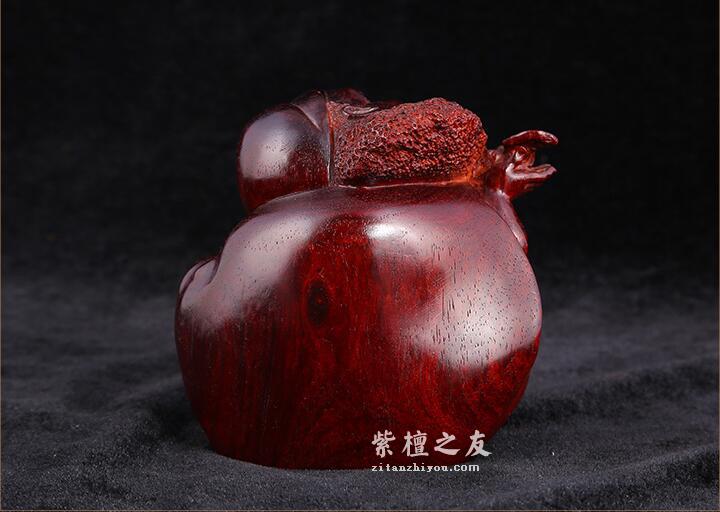 小叶紫檀福在眼前手工佛像-3