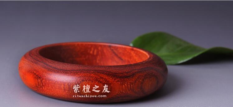 送母亲礼物 印度小叶紫檀手镯 大料加工制成-3