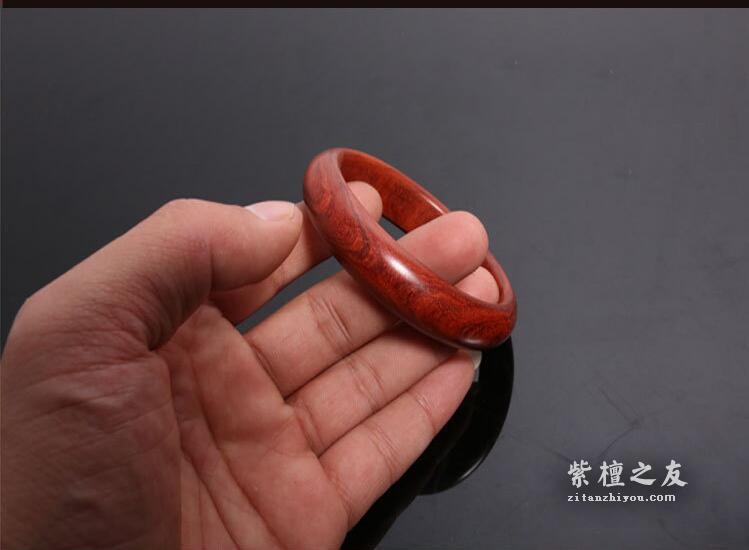 送母亲礼物 印度小叶紫檀手镯 大料加工制成-5