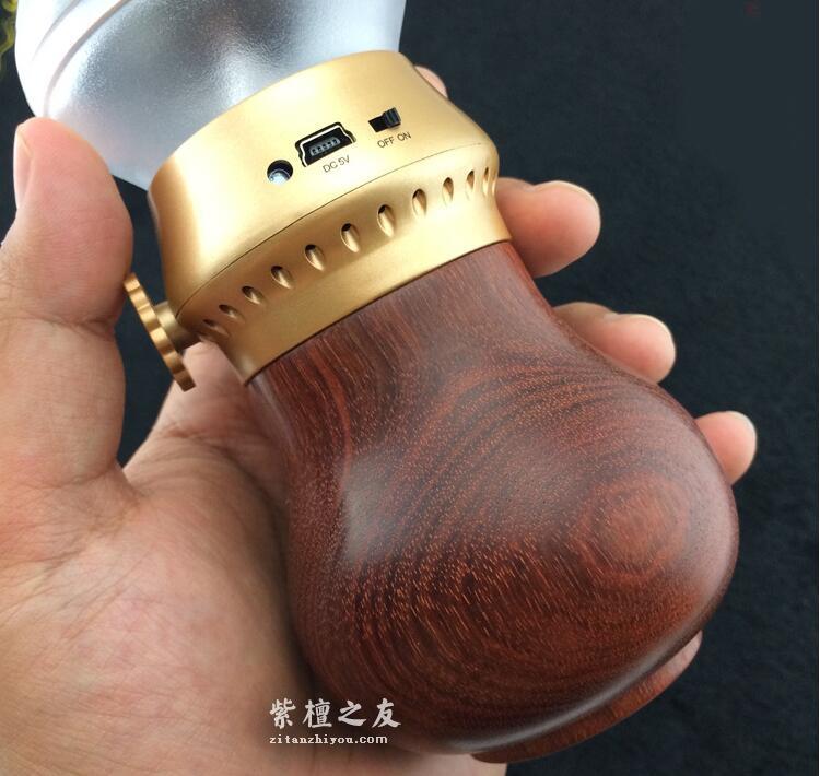 紫檀复古怀旧吹控感应节能LED煤油小夜灯 USB充电神灯创意礼品-3