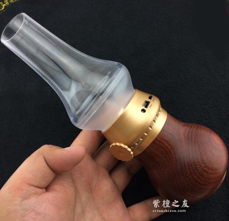 紫檀复古怀旧吹控感应节能LED煤油小夜灯 USB充电神灯创意礼品-2