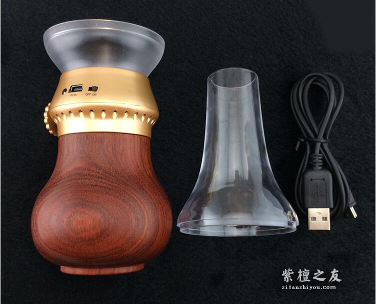 紫檀复古怀旧吹控感应节能LED煤油小夜灯 USB充电神灯创意礼品-4