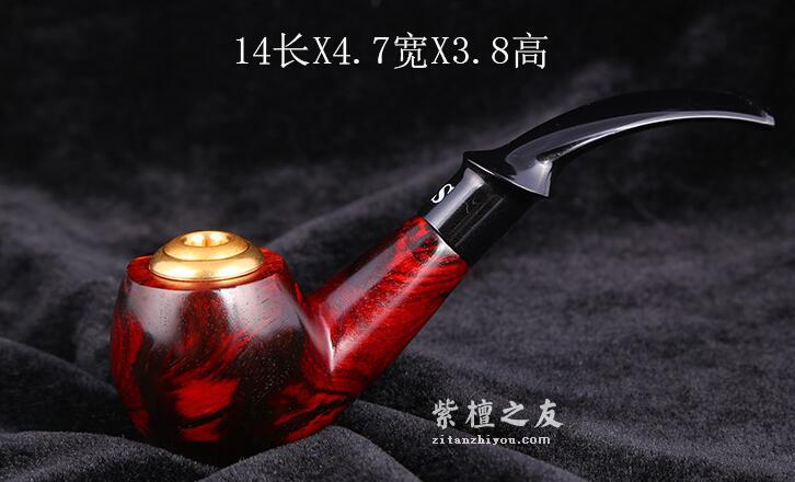 印度小叶紫檀烟嘴烟斗 手工雕刻烟嘴摆设工艺品-2