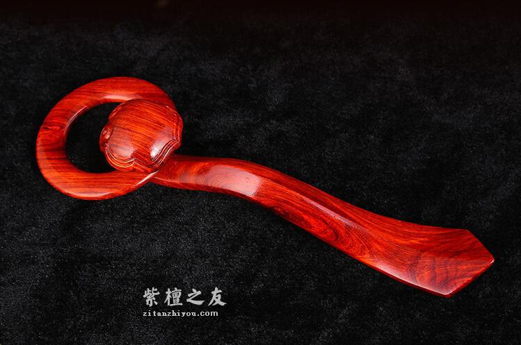 印度小叶紫檀摆件 印度手工浮雕根雕袈裟扣香炉-1