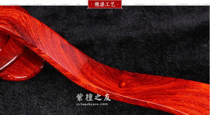 印度小叶紫檀摆件 印度手工浮雕根雕袈裟扣香炉-5
