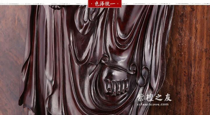 手工自在观音佛像工艺品 木雕刻送礼把玩摆件根雕收藏品-4