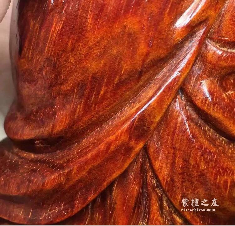 印度小叶紫檀精品福禄寿摆件 鸡血红鱼鳞底材质高油密-5