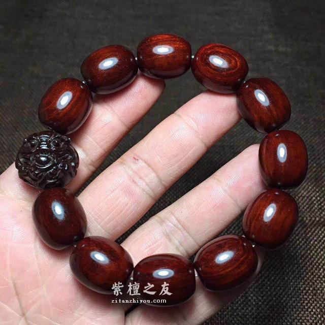小叶紫檀盘玩之玻璃底-5