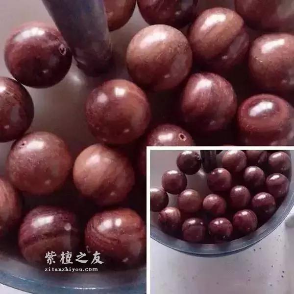 小叶紫檀手串，精磨与高抛对后期盘完的差异-3